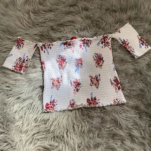 Of the shoulder crop top